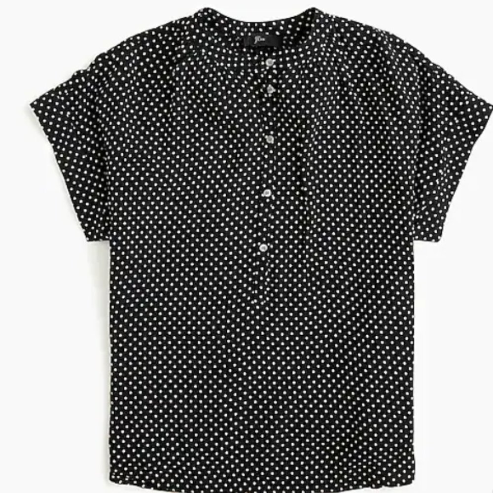 J Crew Drapey Popover in Dots
